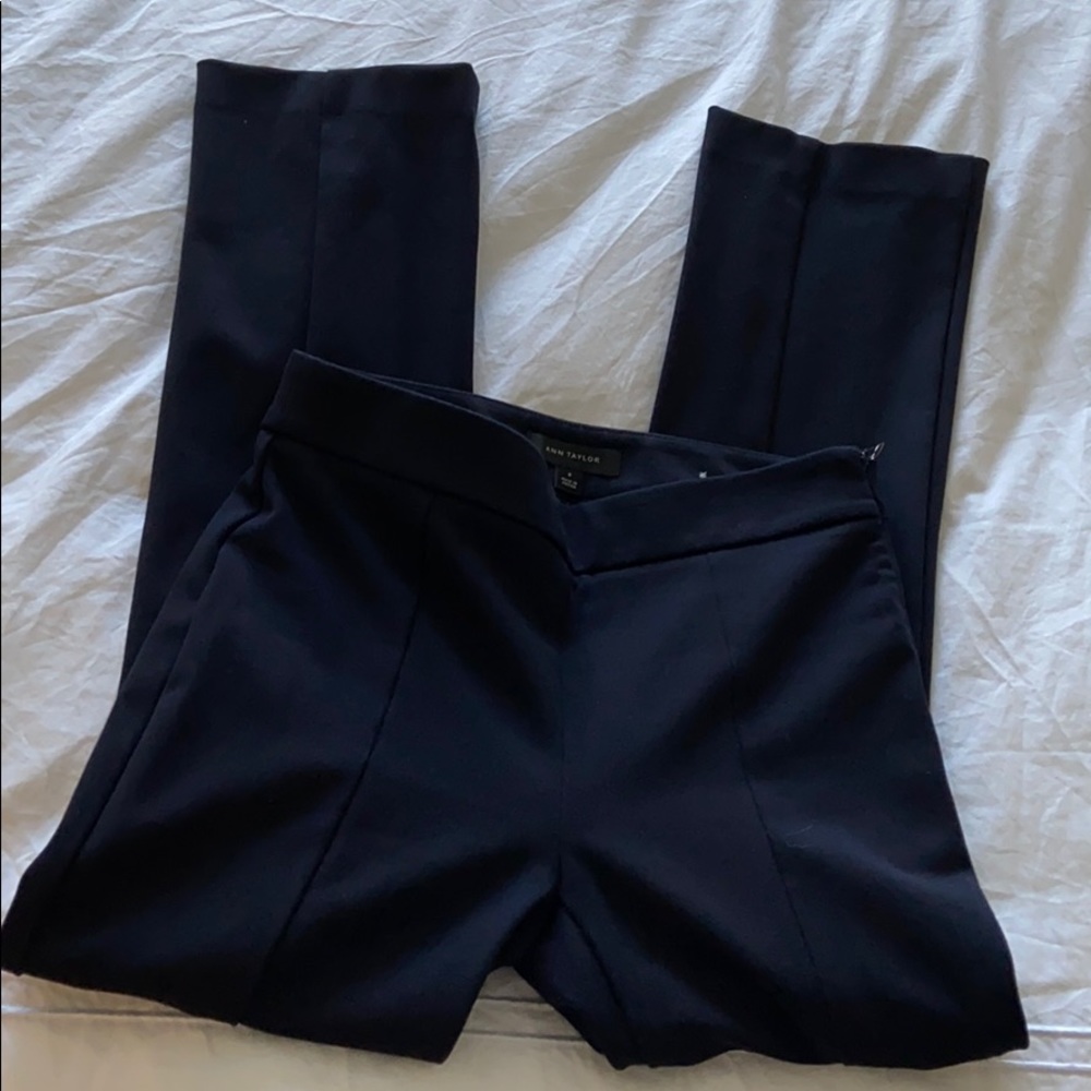 Ann Taylor Kick Crop Work Navy Pants
